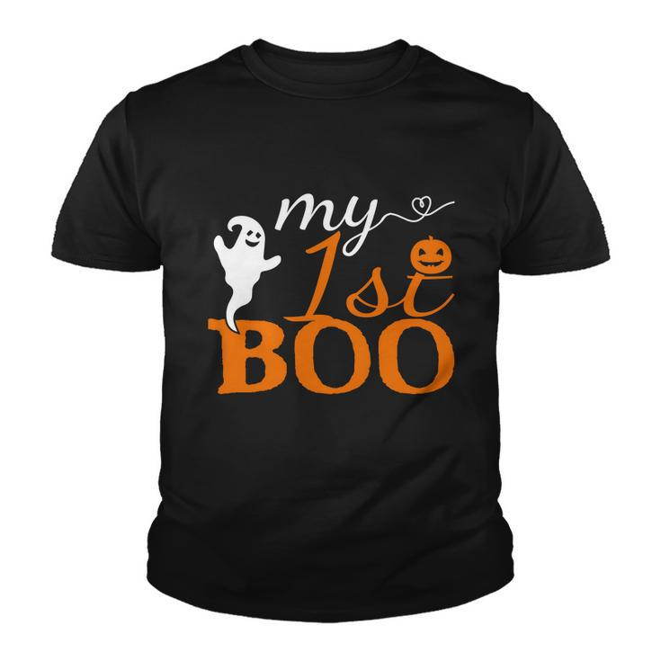 1St Boo Pumpkin Halloween Quote Youth T-shirt