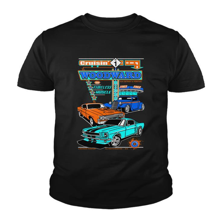 2021 Cruisin Woodward In Timeless Muscle Youth T-shirt