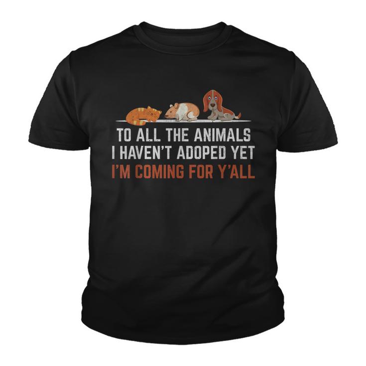 Animal Adoption Rescue Save Love Adopt Cat Dog Volunr Fun  Youth T-shirt