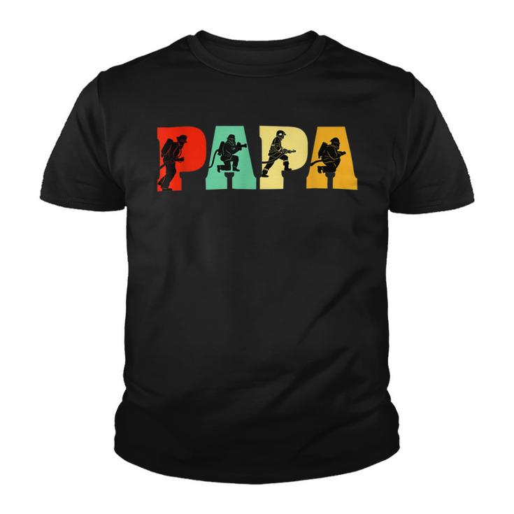 Firefighter Funny Papa Firefighter Fathers Day For Dad Youth T-shirt