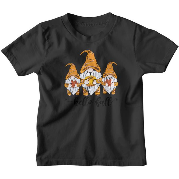 Gnomes Hello Fall Yellow Gift Youth T-shirt