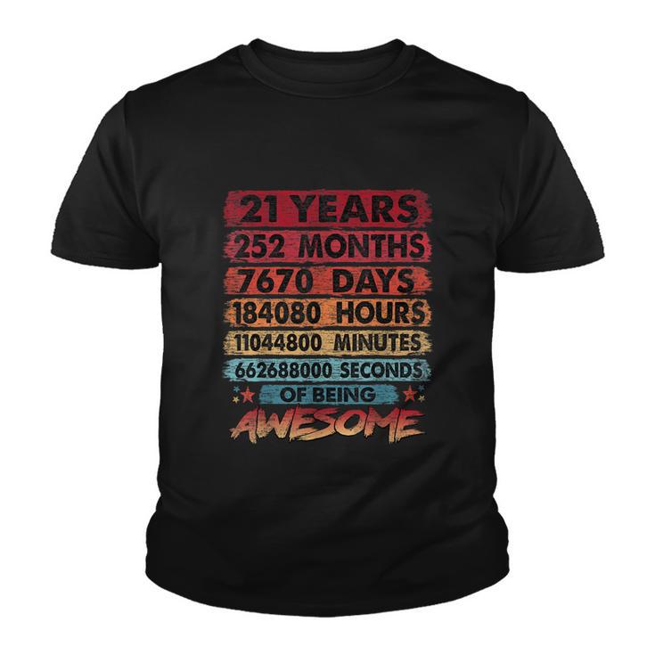 21St Birthday 21 Years Old Vintage Retro 252 Months Birthday Tshirt Youth T-shirt