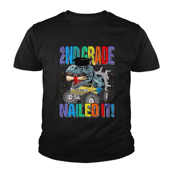 2Nd Grade Nailed It Monster Truck Dinosaur Funny Gift Youth T-shirt