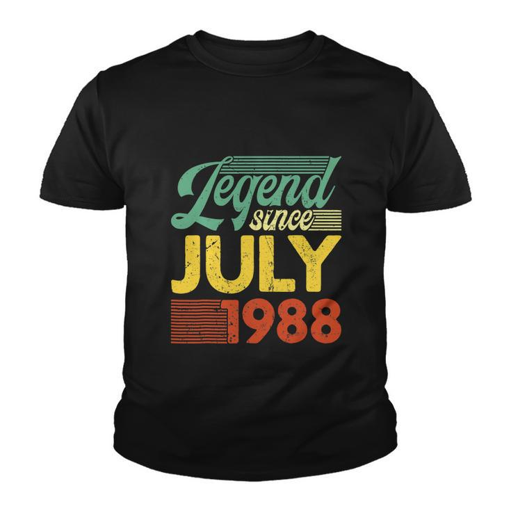 34 Years Old Legend Since July 1988 34Th Birthday Youth T-shirt