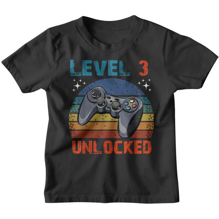 3Rd Birthday Gifts Level 3 Unlockd Video Games Gaming  Youth T-shirt