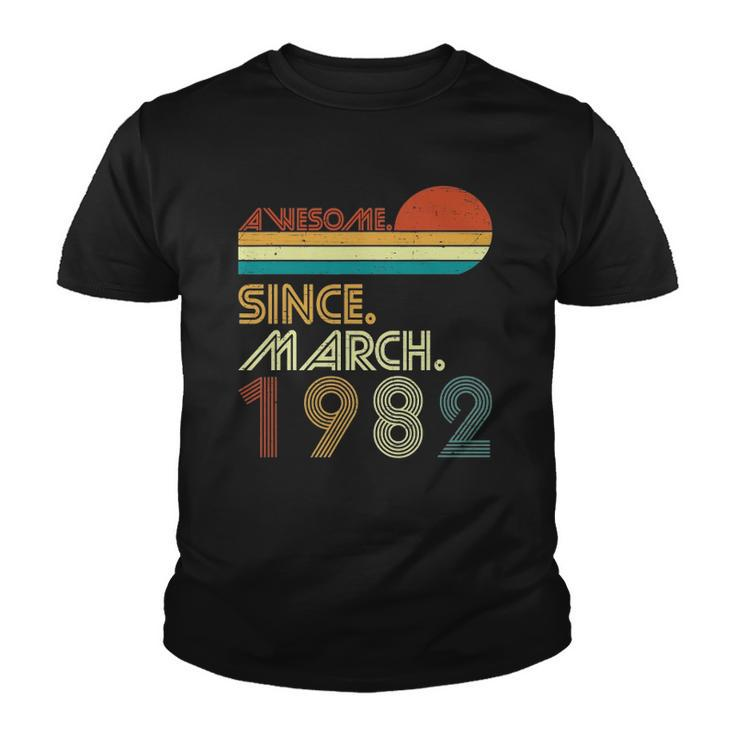 41St Birthday Vintage Awesome Since March 1982 41 Years Youth T-shirt