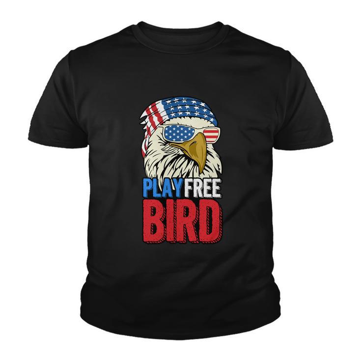 4Th Of July American Flag Bald Eagle Mullet Play Free Bird Gift Youth T-shirt