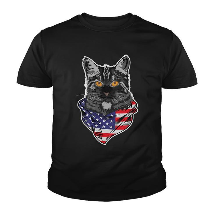 4Th Of July Cat American Patriotic Youth T-shirt