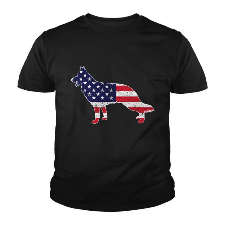 4Th Of July German Shepherd Dog Graphic Patriotic Usa Flag Meaningful Gift Youth T-shirt