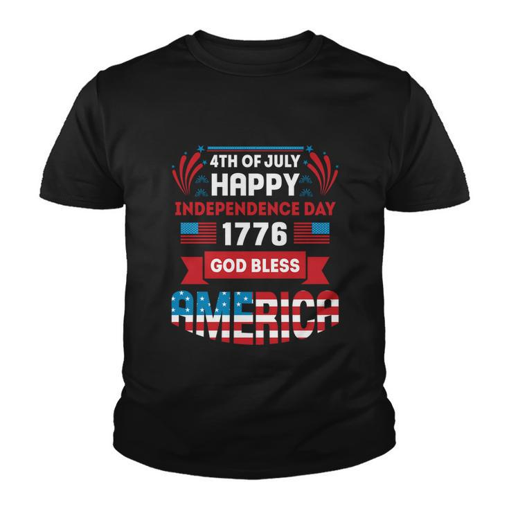 4Th Of July Happy Patriotic Day 1776 God Bless America Gift Youth T-shirt