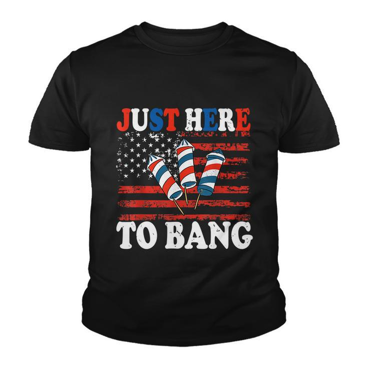 4Th Of July Im Just Here To Bang Fireworks America Flag Youth T-shirt