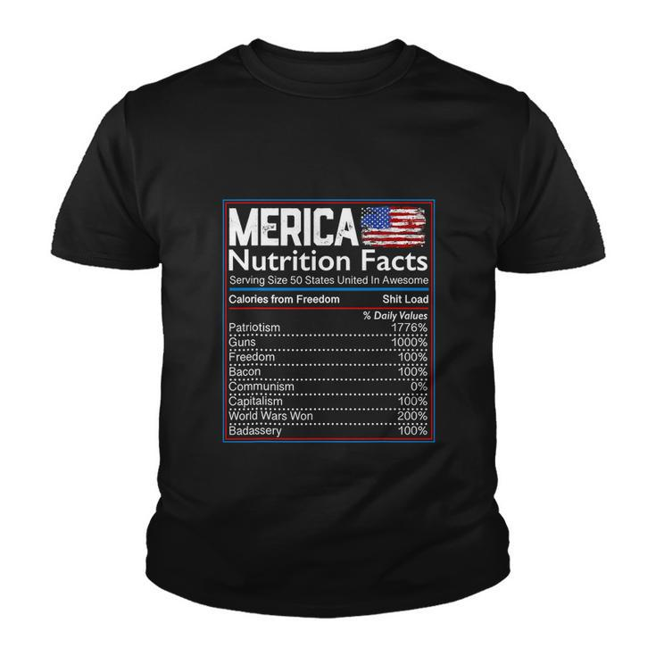 4Th Of July Proud American Shirt Merica Nutrition Facts Youth T-shirt