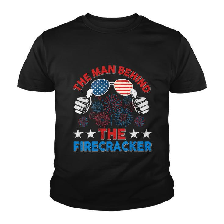 4Th Of July The Man Behind The Firecracker Patriotic Us Flag Gift Youth T-shirt