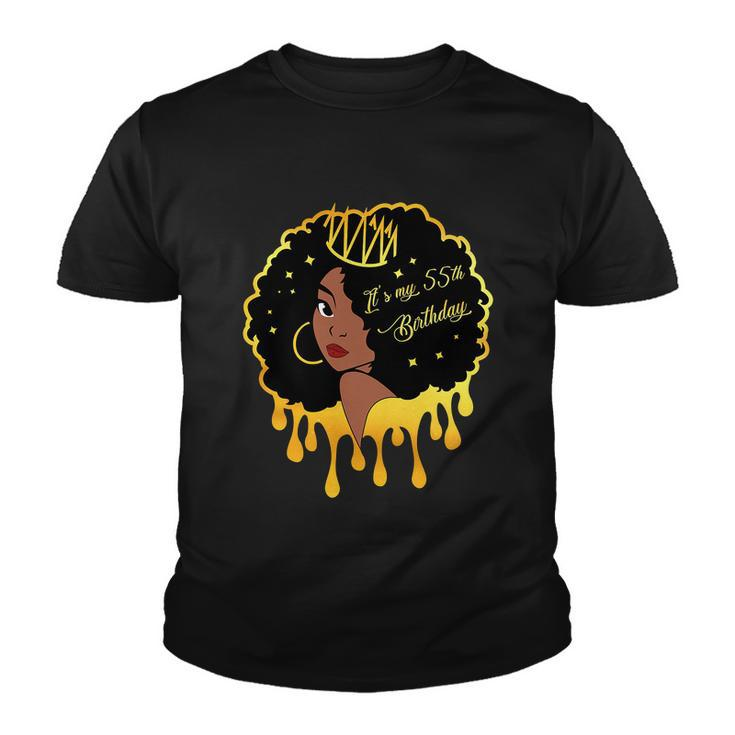 55 Years Old Black Melanin Women Girl Youth T-shirt