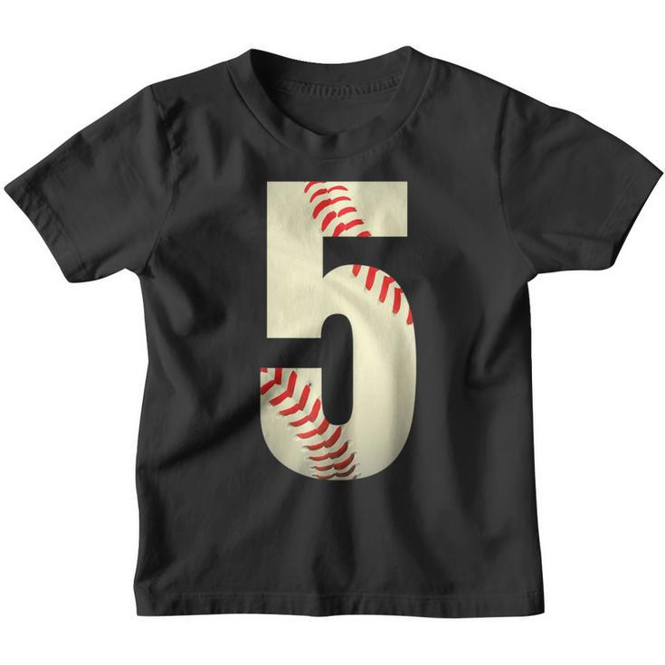 5Th Birthday Baseball Big Number Five 5 Year Old Boy Girl  V10 Youth T-shirt