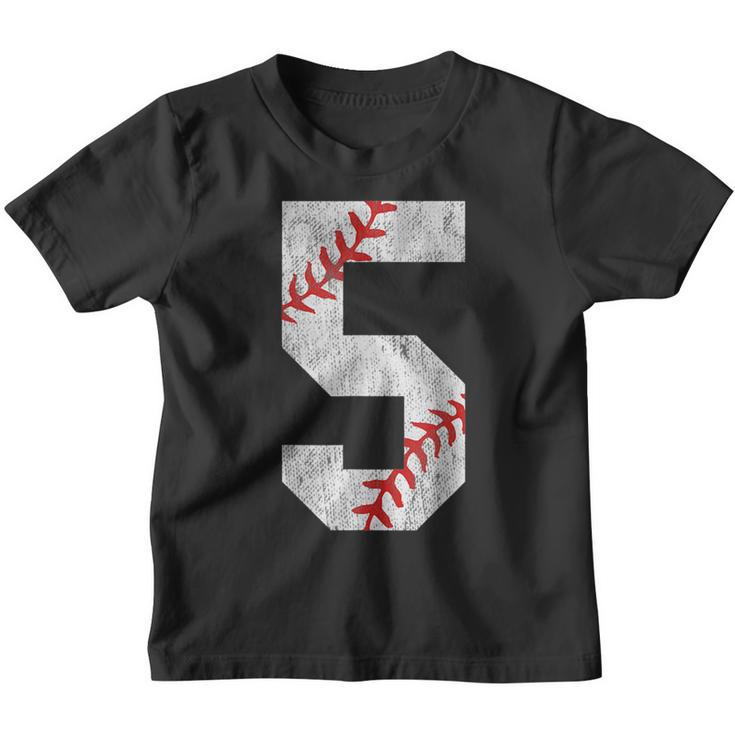 5Th Birthday Baseball Big Number Five 5 Year Old Boy Girl  V2 Youth T-shirt