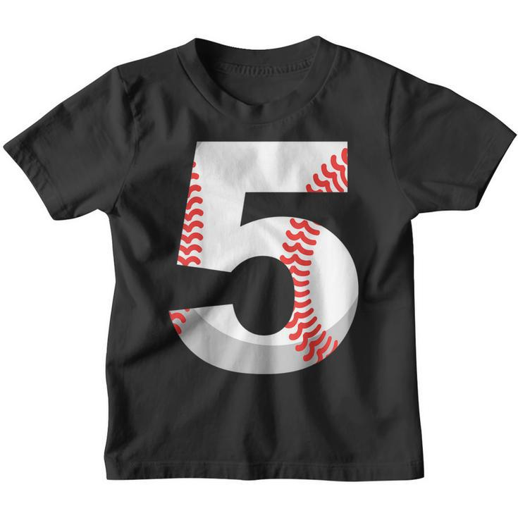 5Th Birthday Baseball Big Number Five 5 Year Old Boy Girl  V4 Youth T-shirt