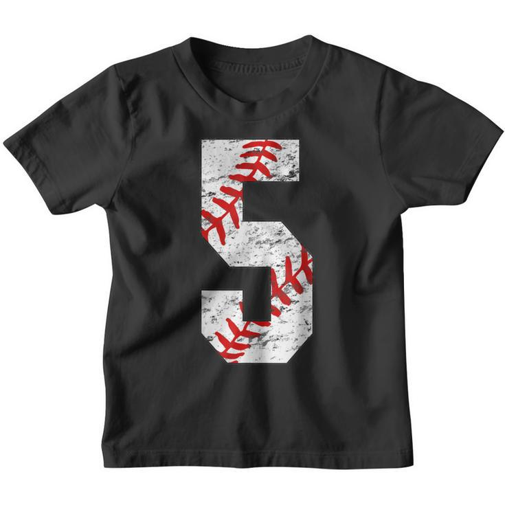 5Th Birthday Baseball Big Number Five 5 Year Old Boy Girl  V5 Youth T-shirt