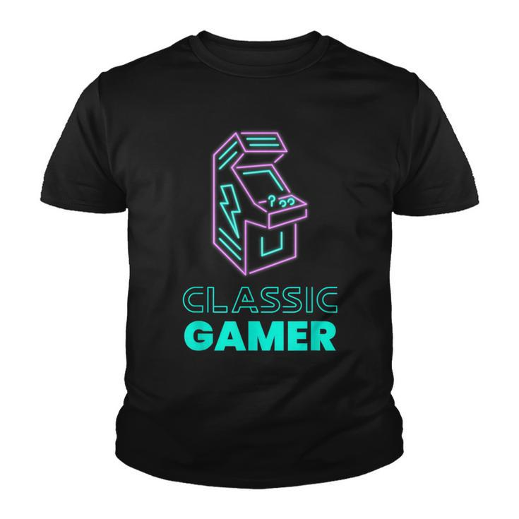 70S 80S 90S Vintage Retro Arcade Video Game Old School Gamer  V6 Youth T-shirt