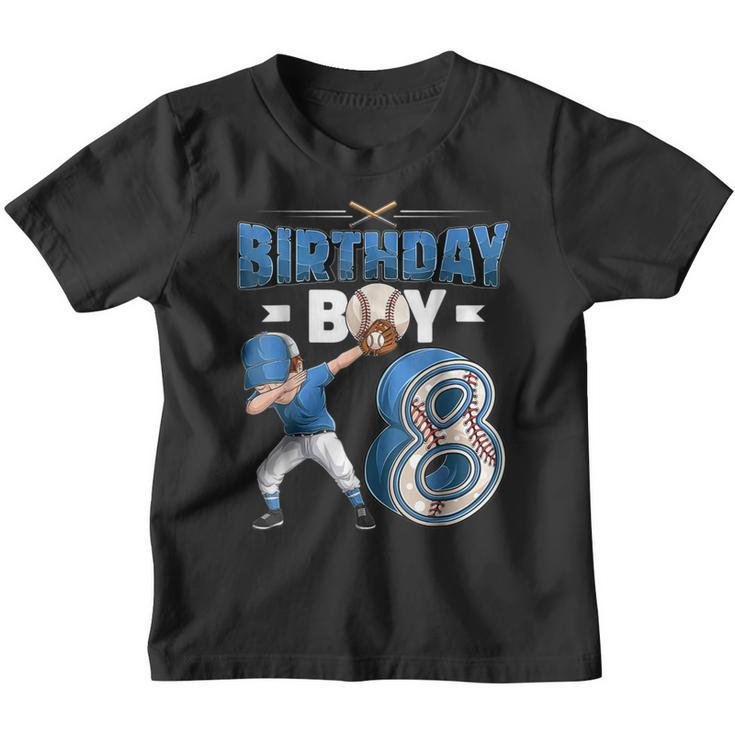 8Th Birthday Baseball Big Number Eight 8 Year Old Boy Girl  V3 Youth T-shirt