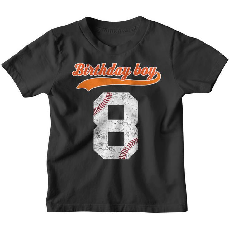 8Th Birthday Baseball Big Number Eight 8 Year Old Boy Girl  Youth T-shirt
