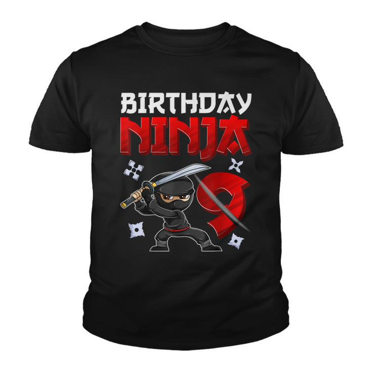 9 Years Old Boy Birthday  Birthday Ninja Boy  Youth T-shirt