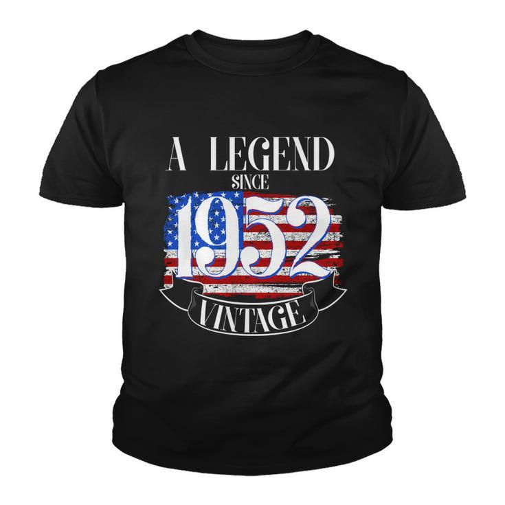 A Legend Since 1952 Vintage Usa Flag 70Th Birthday Tshirt Youth T-shirt