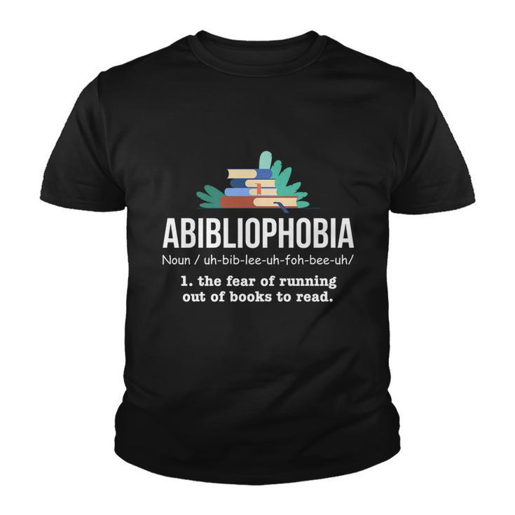 Abibliophobia A Bookaholic Library Themed Gift Youth T-shirt