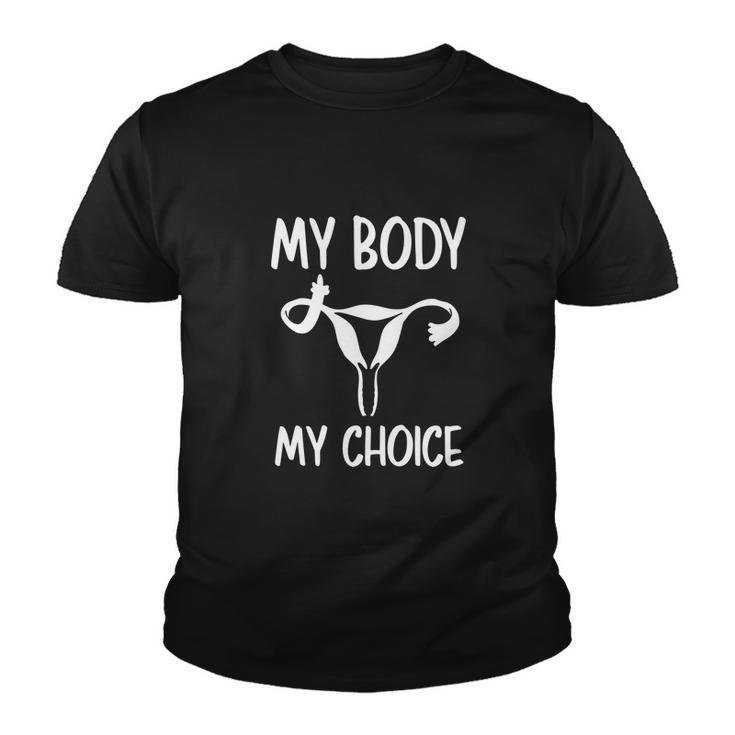Abortion Rights My Body My Choice Uterus Middle Finger Youth T-shirt