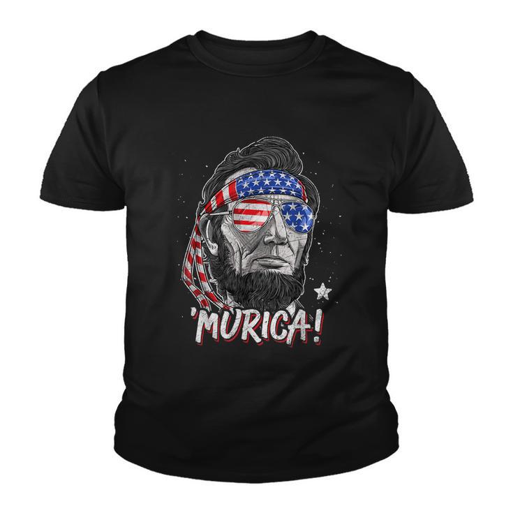 Abraham Lincoln 4Th Of July Murica Men Women American Flag Youth T-shirt