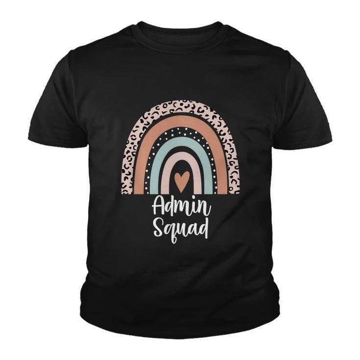 Admin Squad Rainbow Leopard Administrative Team Office Meaningful Gift Youth T-shirt