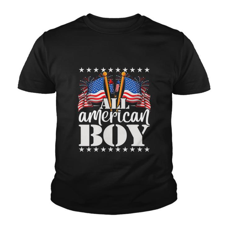 All American Boy Usa America Flag Funny Firework 4Th July Youth T-shirt