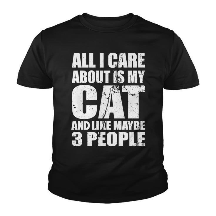 All I Care About Is My Cat And Like 3 People Tshirt Youth T-shirt