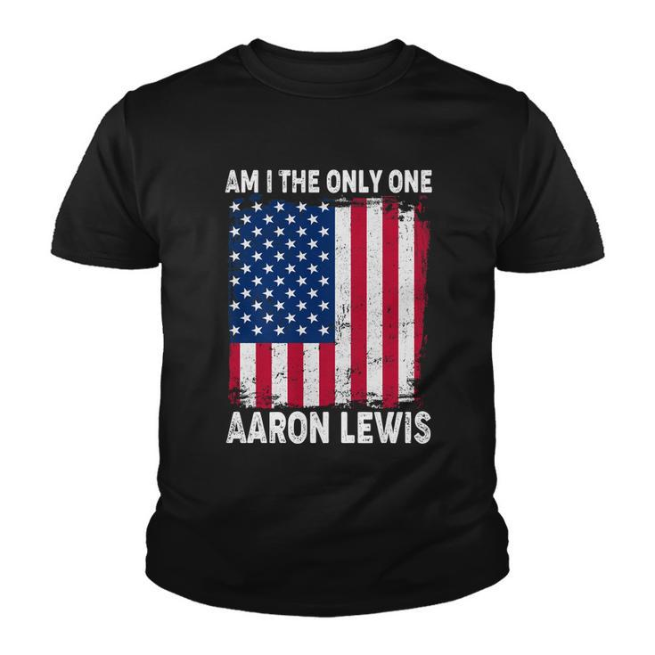 Am I The Only One Aaron Lewis Distressed Usa American Flag Youth T-shirt