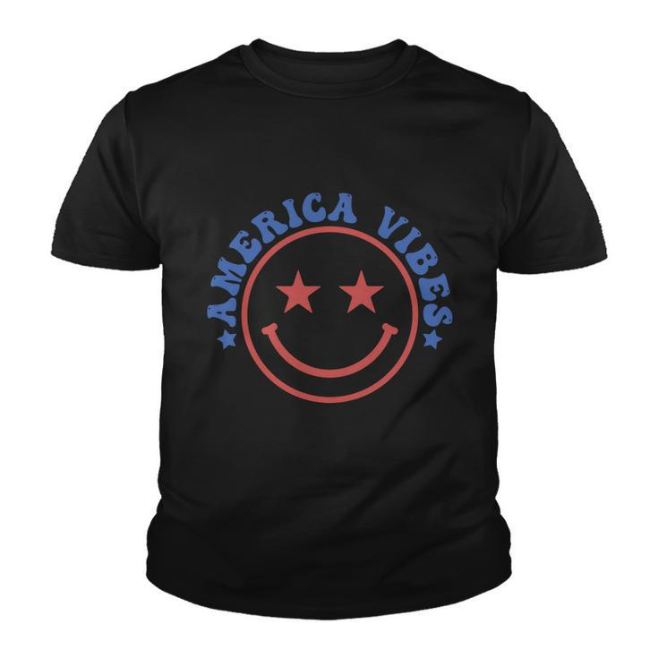 America Vibes Smiley 4Th Of July Youth T-shirt