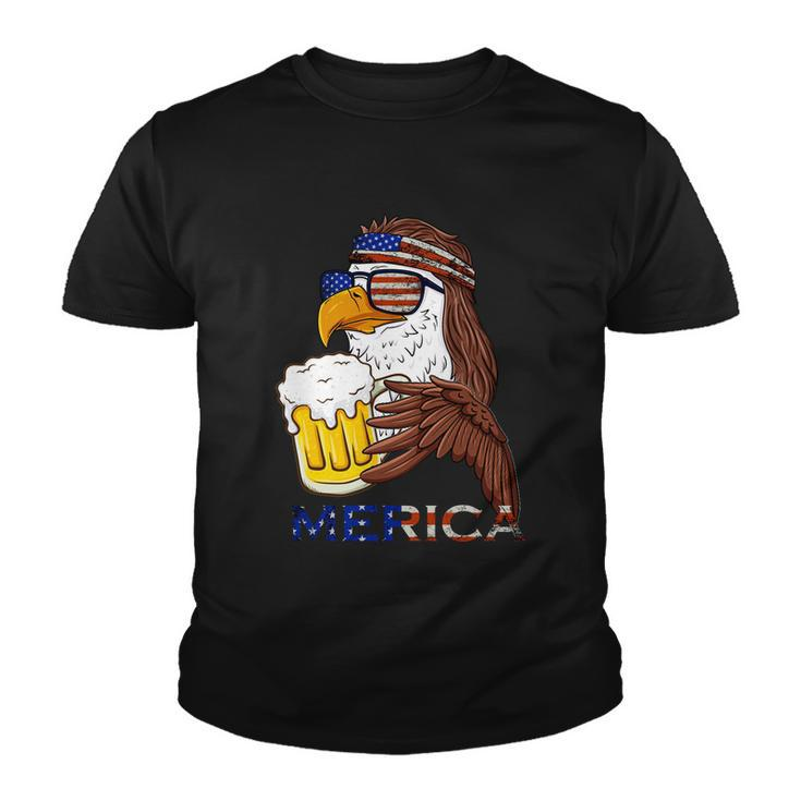 American Bald Eagle Mullet Graffiti 4Th Of July Patriotic Gift Youth T-shirt