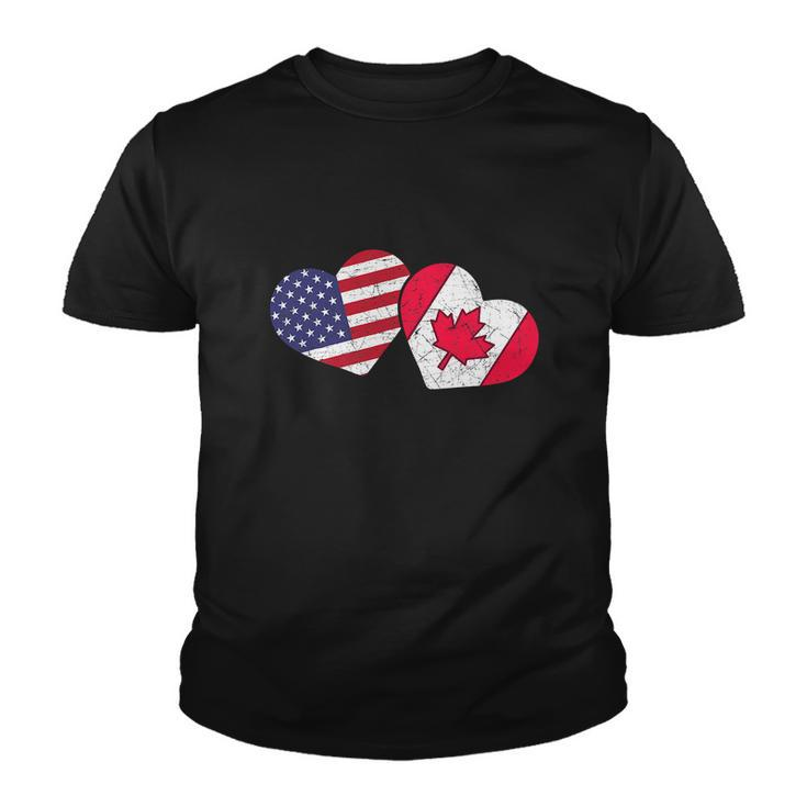 American Canadian Heart Canada Funny Youth T-shirt