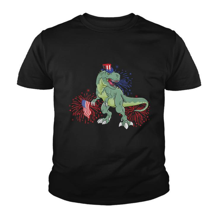 American Flag Dinosaur Plus Size Shirt For Men Women Family And Unisex Youth T-shirt