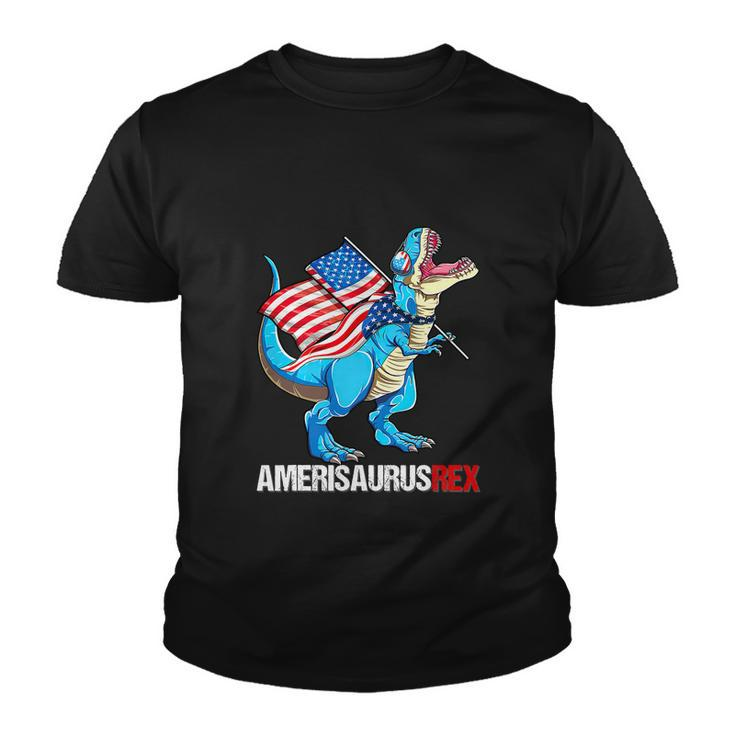 American Flag Funny 4Th Of July T Rex Dinosaur Youth T-shirt