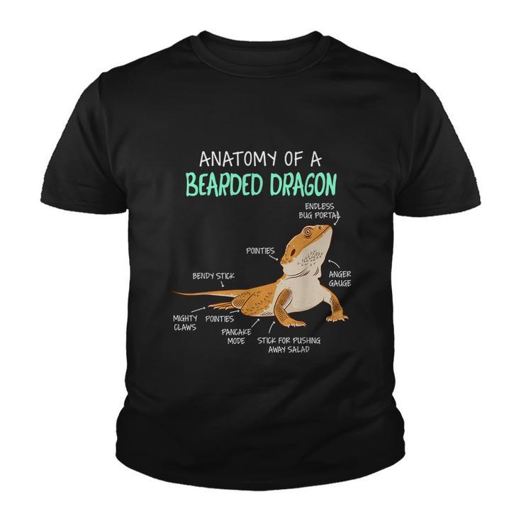 Anatomy Of A Bearded Dragon Bearded Dragon Lizard Pogona Reptile Youth T-shirt