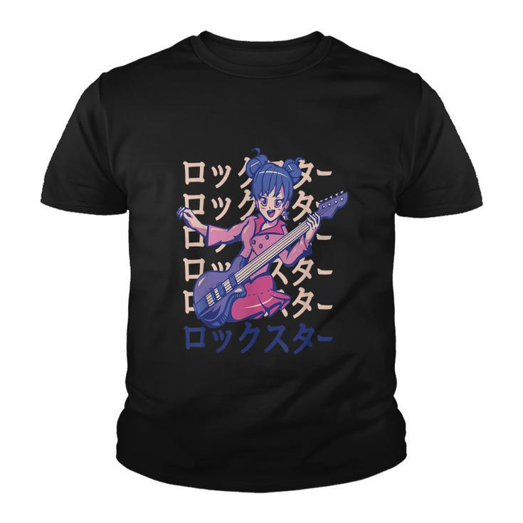 Anime Girl Bass Guitar Youth T-shirt