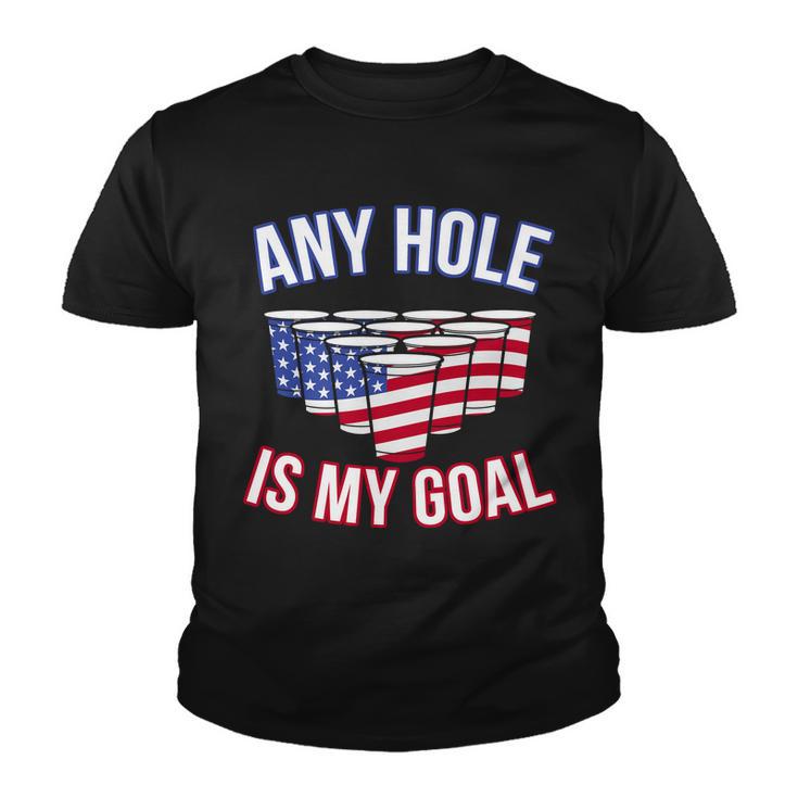 Any Goal Is A Hole Usa Beer Bong Party Youth T-shirt