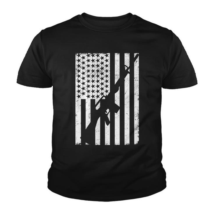 Ar-15 Gun Vintage American Flag Tshirt Youth T-shirt