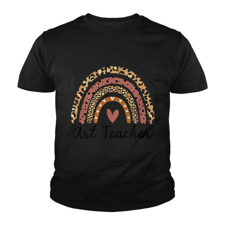 Art Teacher Rainbow Leopard Funny Teacher Gift School Youth T-shirt