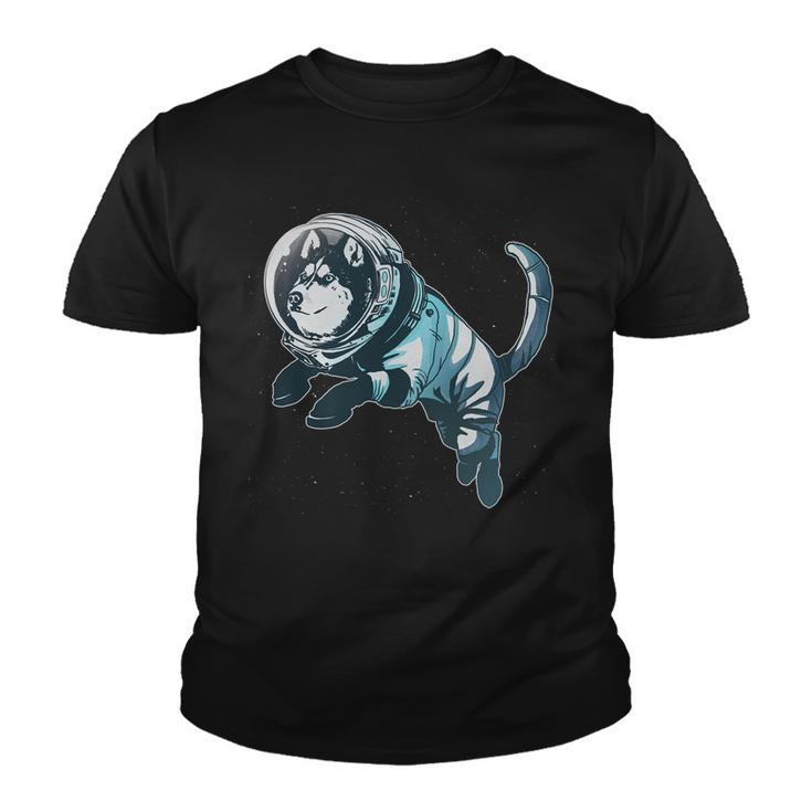 Astronaut Husky Dog Space Youth T-shirt