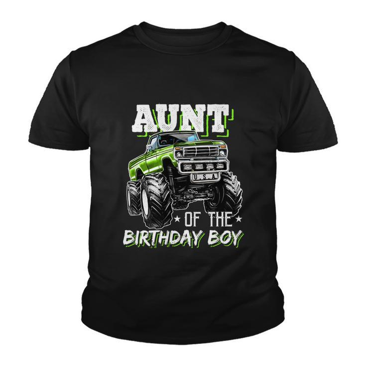 Aunt Of The Birthday Boy Monster Truck Birthday Party Funny Gift Youth T-shirt