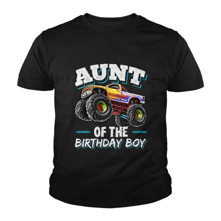 Aunt Of The Birthday Boy Monster Truck Birthday Party Funny Gift Youth T-shirt