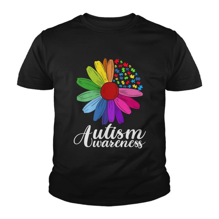 Autism Awareness Flower Autism Awareness Flower Autism Flower Puzzle Tshirt Youth T-shirt