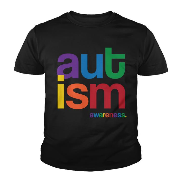 Autism Awareness Rainbow Letters Tshirt Youth T-shirt