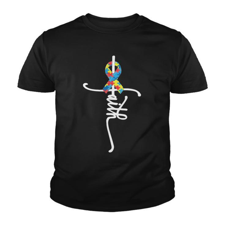 Autism Faith Puzzle Ribbon Tshirt Youth T-shirt
